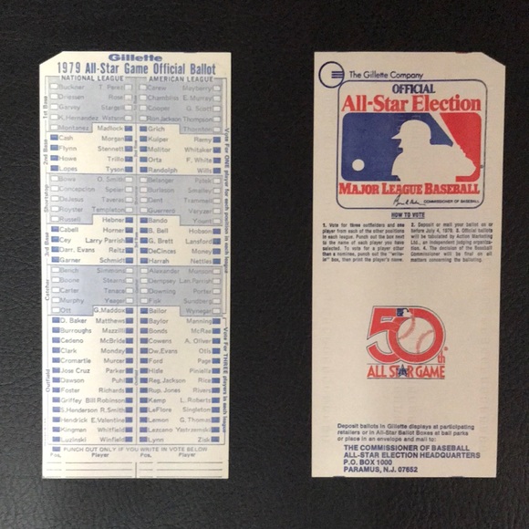 16 MLB Gillette 1979 All-Star Game Official Ballots - unused - Picture 1 of 5